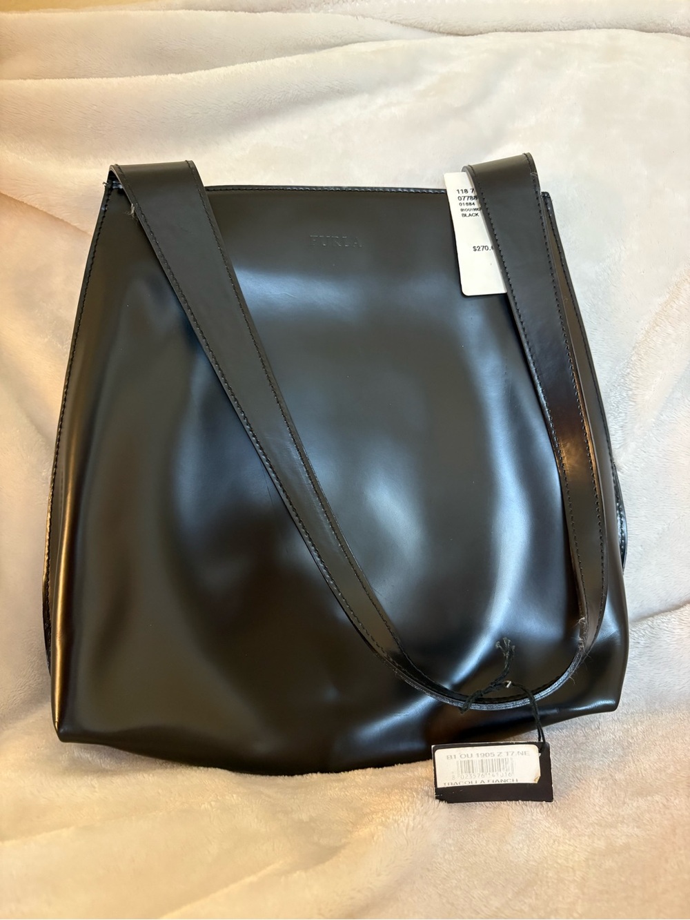 Vintage Black Leather Furla Bag NWT